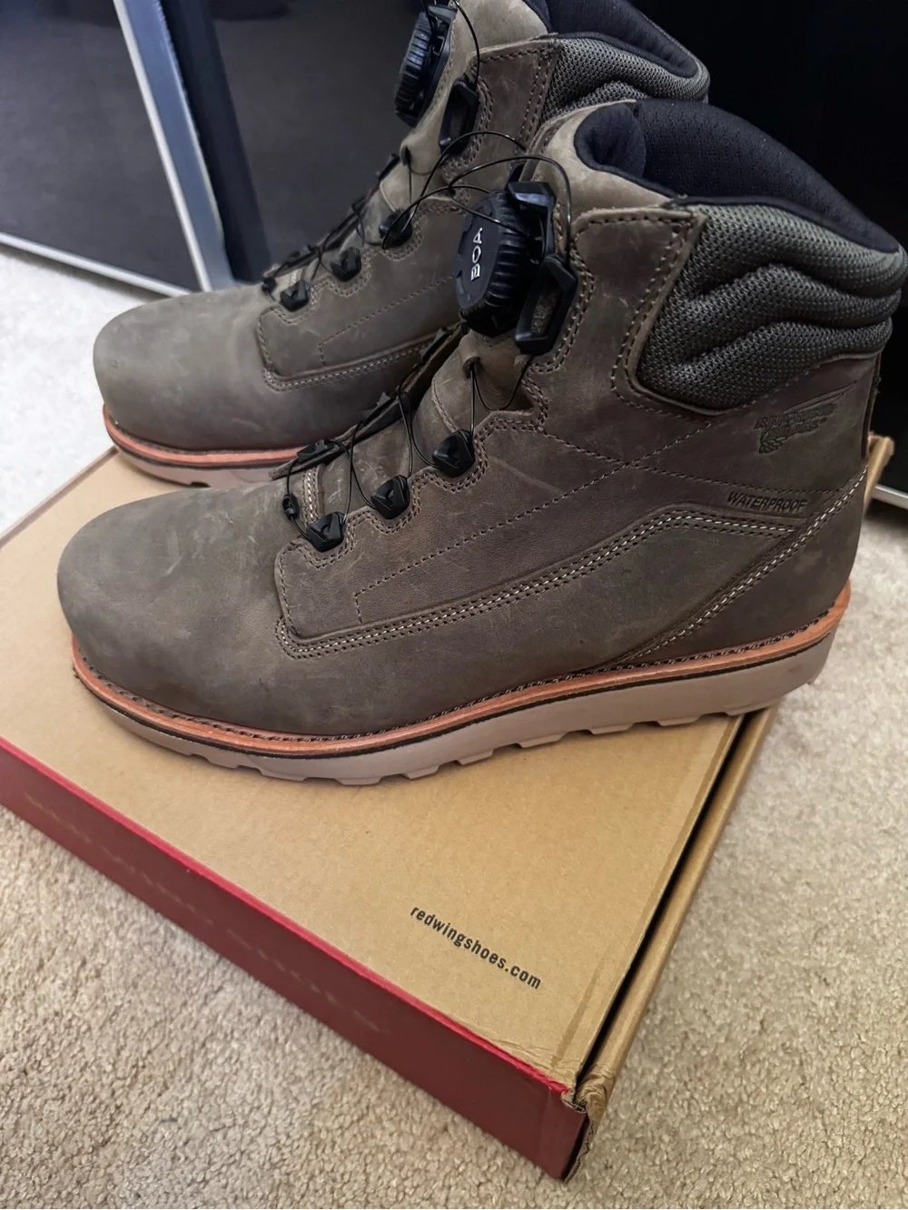 Red Wing Shoes Olive Brown BOA Waterproof Men's Steel Toe Boots